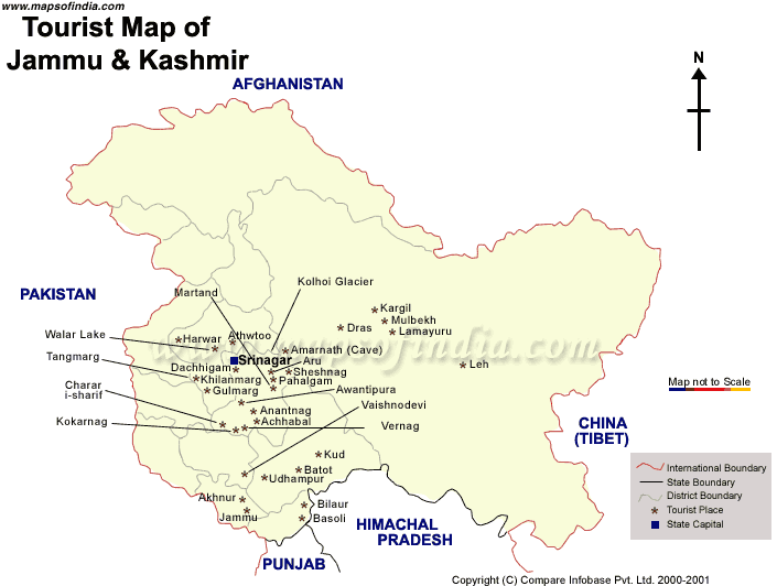 map of Jammu & Kashmir